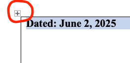 Word table select all icon