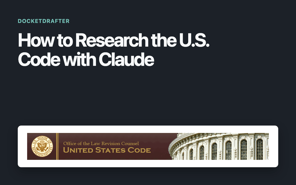 How to Research the U.S. Code with Claude