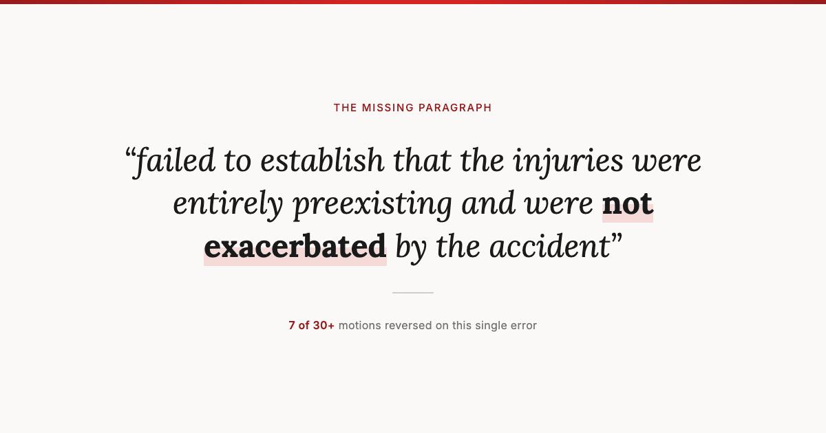 The #1 Reason Serious Injury MSJs Get Reversed